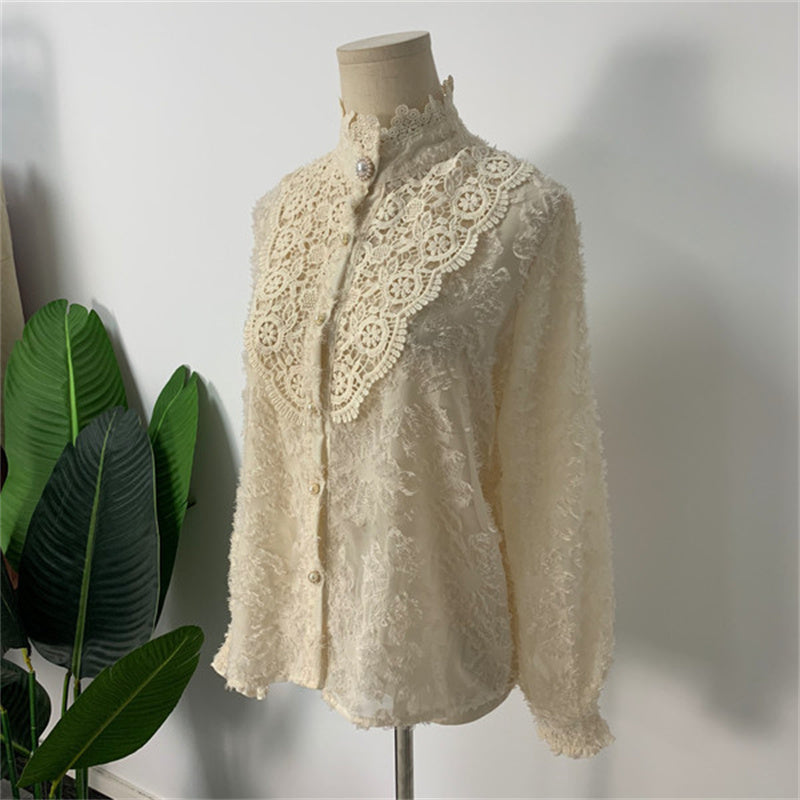 Age-reducing Sweet Style Lace Shirt Bottoming Top