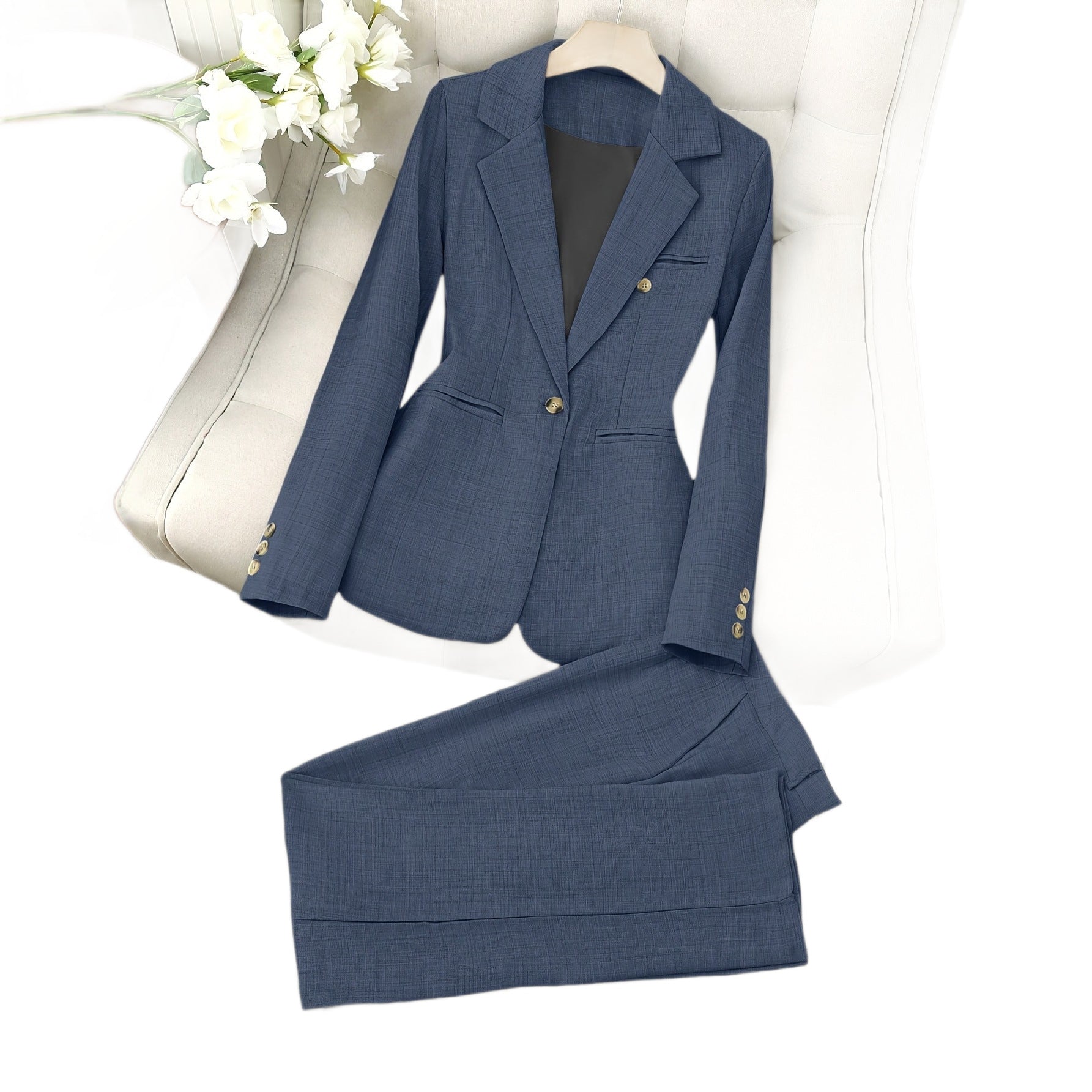New Blue Color Business Coat Trousers Suit