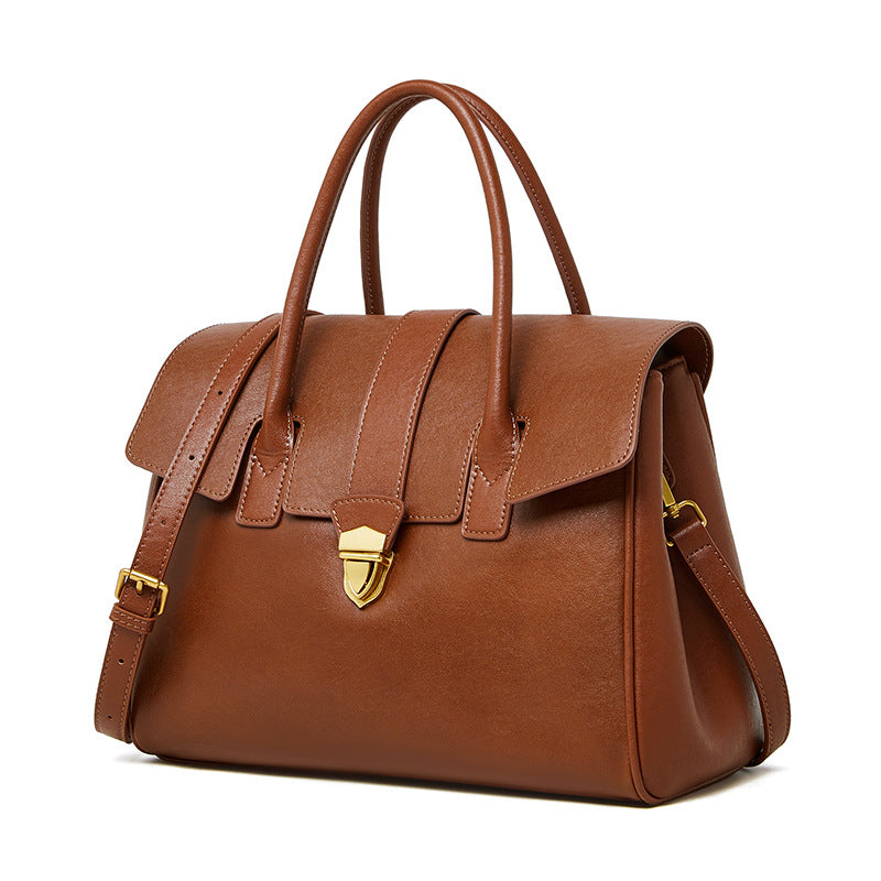 Large Capacity Commuter Portable Vintage Leather Women Bag